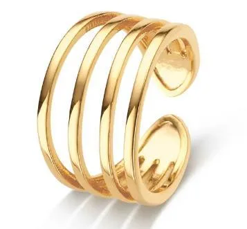 Adjustable Gold Plated Sterling Silver Ring – Elegant Women’s Fashion Jewelry