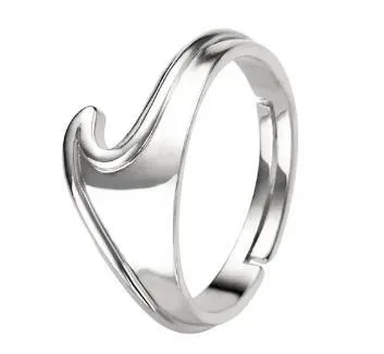 White Gold Plated Sterling Silver Ring – Adjustable Elegant Women’s Jewelry