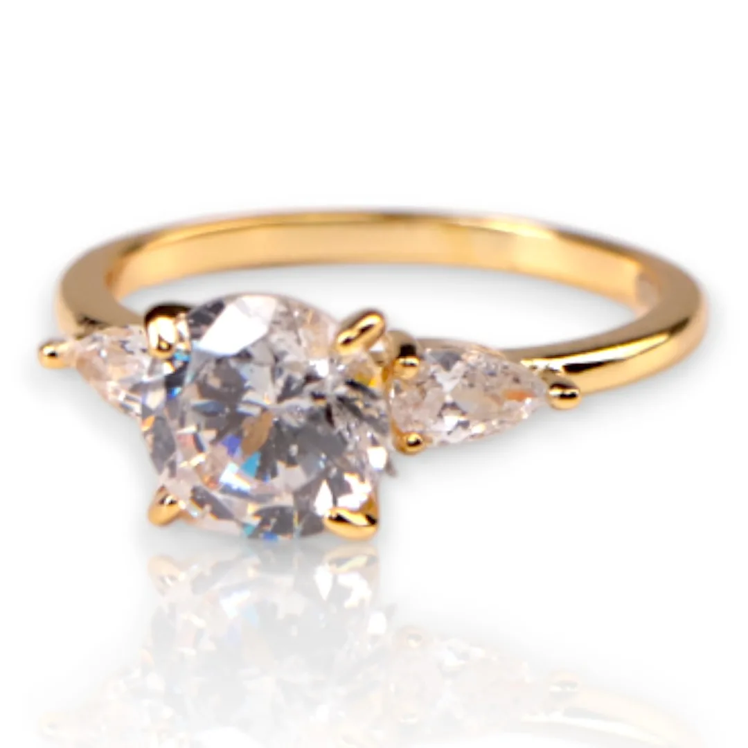 18k Gold Plated Sterling Silver Ring – Elegant Women’s Jewelry, Perfect Gift for Her