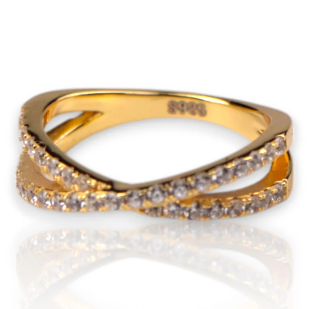 18k Gold Plated Sterling Silver Ring – Elegant Women’s Jewelry, Hypoallergenic Gift