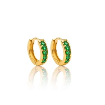 Elegant Green Cubic Zirconia Sterling Silver Earrings – Gold Plated Gemstone Jewelry for Women