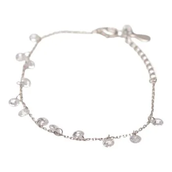 Upgrade Your Style with our Stunning Sterling Silver CZ Chain Bracelet - Shop Now!