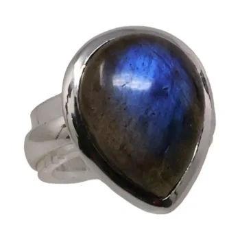 Beauty of a Tear Drop Shape Labradorite Ring | Handcrafted Gemstone Jewelry