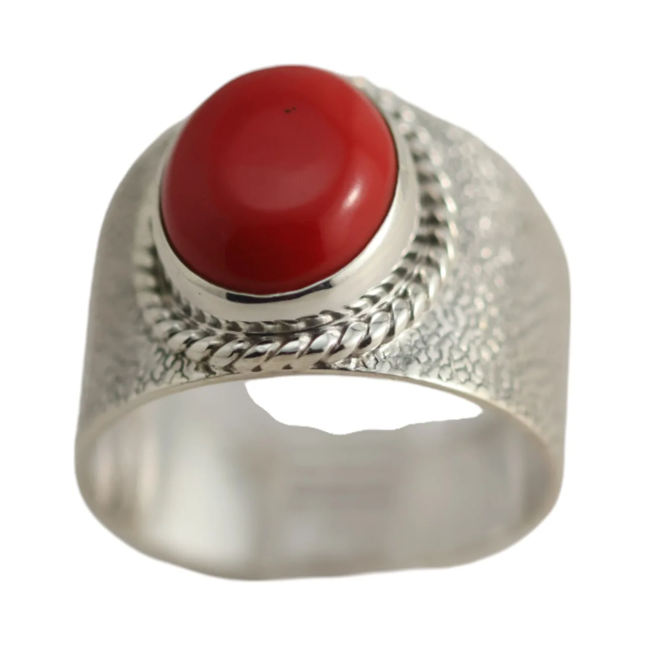 Discover the Splendor of a Genuine Red Coral Sterling Silver Ring - Shop Now! - Image 7