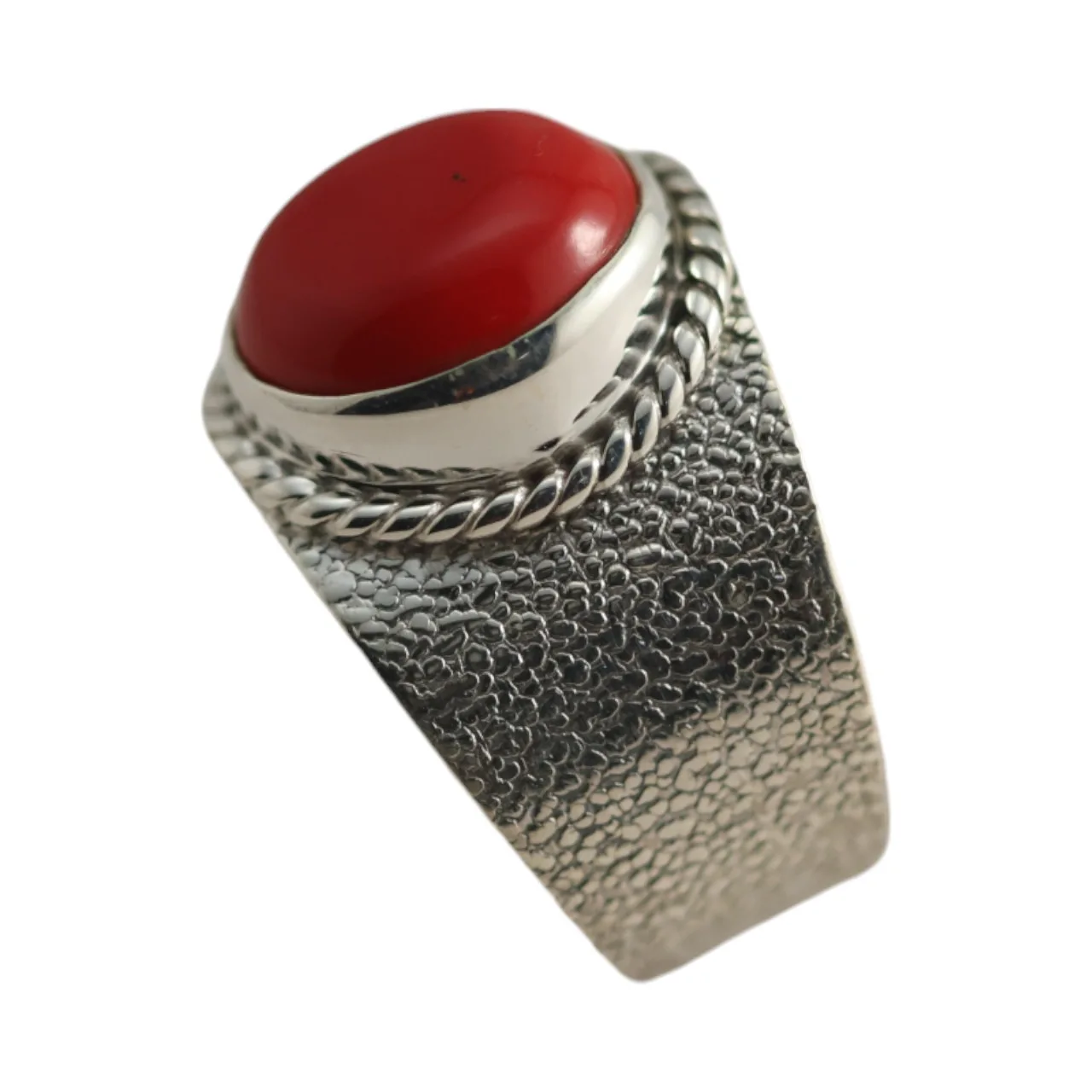 Discover the Splendor of a Genuine Red Coral Sterling Silver Ring - Shop Now! - Image 4