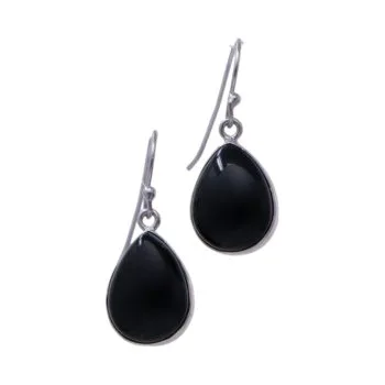 Stunning Black Onyx Sterling Silver Drop Earrings - Elevate Your Style with These Timeless Pieces!