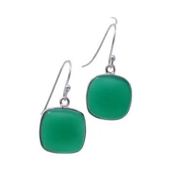 Sparkle with Style: Premium Square Green Onyx Earrings for a Touch of Elegance