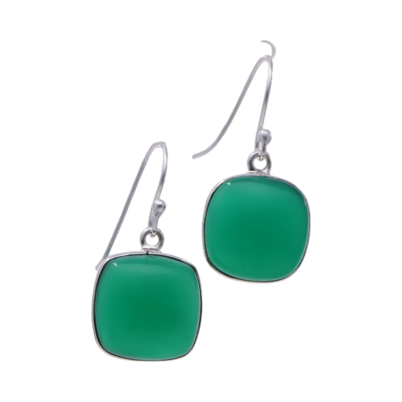 Sparkle with Style: Premium Square Green Onyx Earrings for a Touch of Elegance