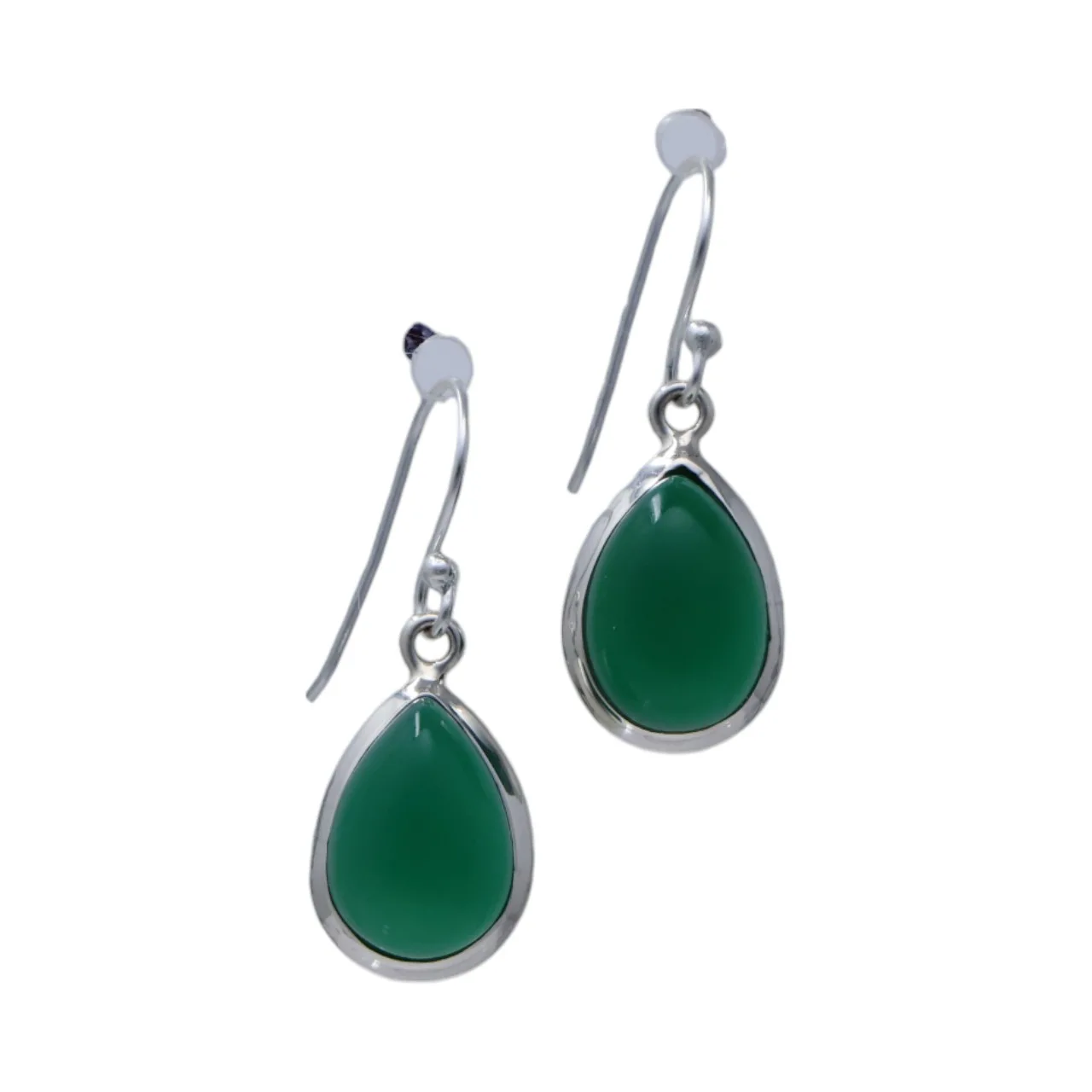 Green Onyx Sterling Silver Drop Earrings