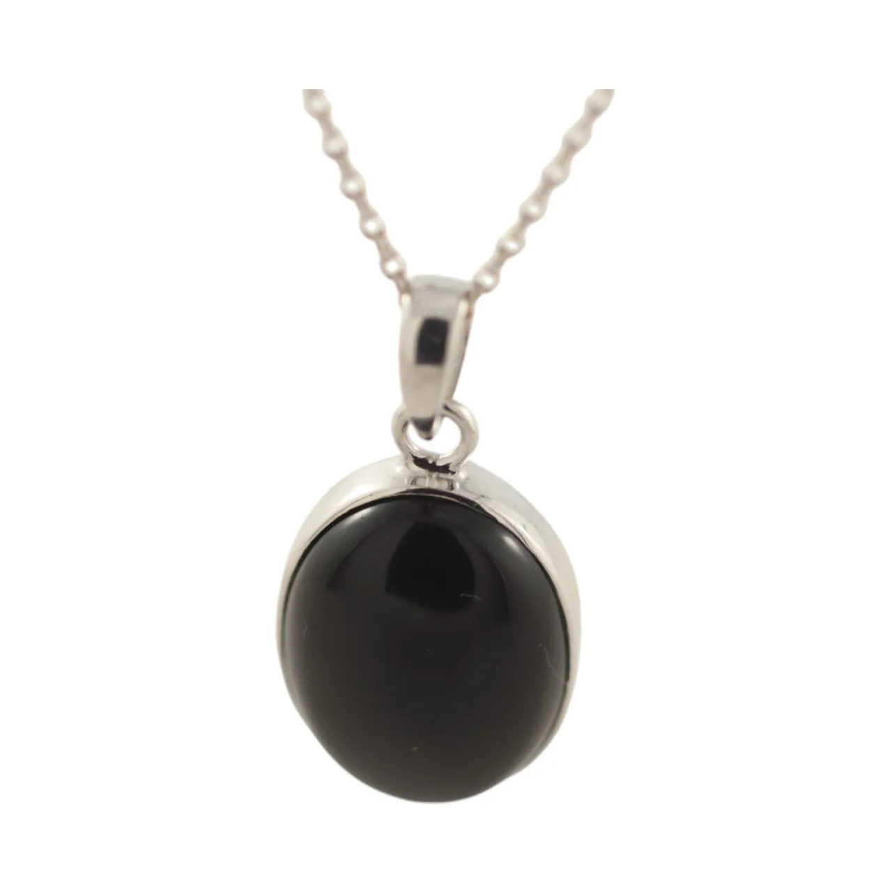 Stylish Black Onyx Silver Oval Pendant - Add Elegance to Your Look!