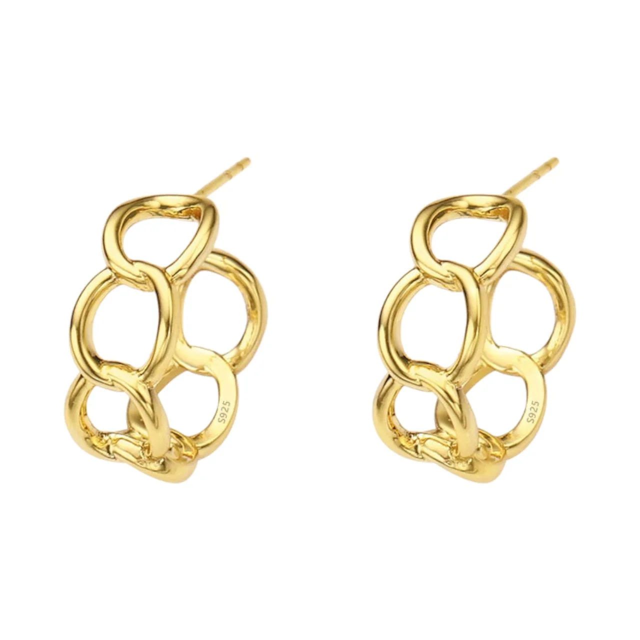 Stunning 18K Sterling Silver Chain Link Earrings: The Perfect Accessory for Any Occasion