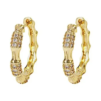 Sparkle Up Your Style with 18K Gold Plated Sterling Silver Cubic Zirconia Hoop Earrings
