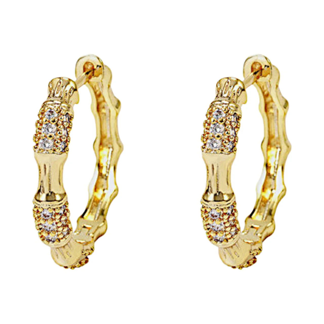 Sparkle Up Your Style with 18K Gold Plated Sterling Silver Cubic Zirconia Hoop Earrings