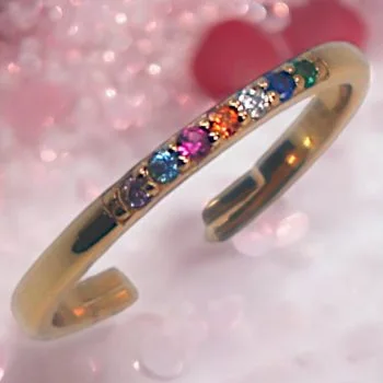Enhance Your Style with a Gold Plated 92.5 Sterling Silver Ring Adorned with Color Stones - Adjustable and Exquisite!