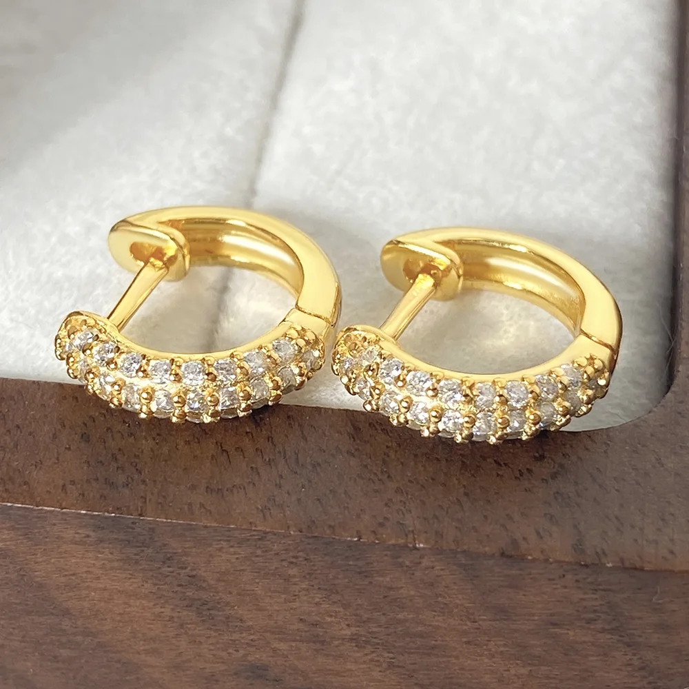 Shine Bright with our Gold Plated Cubic Zirconium Earrings - Sparkle All Day!