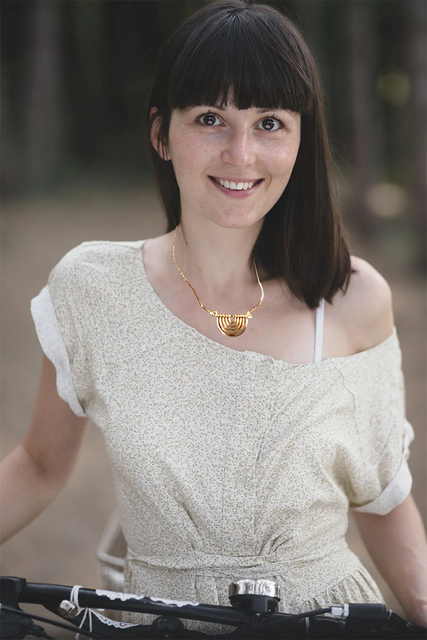 Upgrade Your Look with Our Stylish Iris' Rainbow Shape Gold Plated Sterling Silver Chain