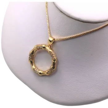 Get Sparkling Style with our 92.5 Sterling Silver Gold Plated CZ Necklace!