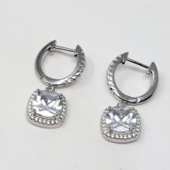 White Gold Plated Hoop Earrings for Women - Elegant & Trendy Fashion Jewelry