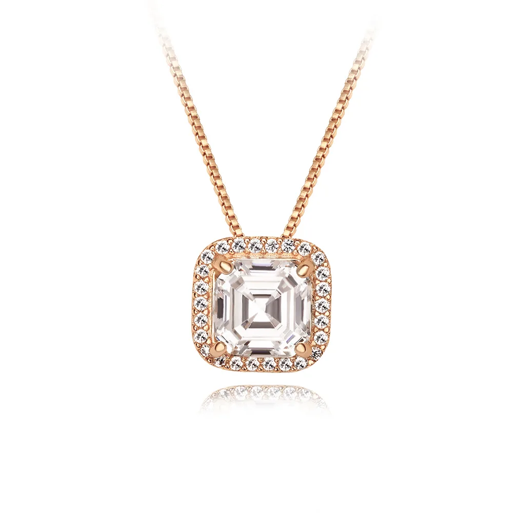 Shine Bright with Our Large 18k Gold Plated CZ Necklace - Sterling Silver Base and Encrusted with Dazzling CZ Stones for Extra Sparkle!