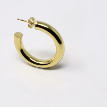 Elegant 18K Gold Plated Simple Circle Hoop Earrings - C Shape Fashion Earrings for Every Occasion