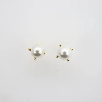 Elegant Cultured Pearl Stud Earrings - Gold Plated 92.5 Sterling Silver - Premium Quality Jewelry