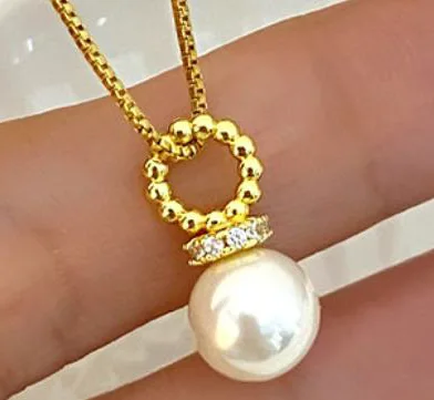 Enhance Your Style with a Radiant Pearl and Cubic Zirconia Gold Plated Necklace