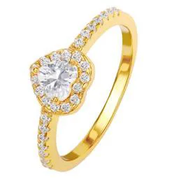 Gold-Plated Heart Ring & CZ Halo Necklace - Sparkly Romantic Jewelry Gift for Her